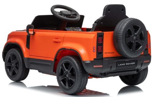 מכונית ממונעת 12V לילדים לנדרובר דיפנדר Land Rover Defender עם דלתות נפתחות, מערכת מולטימדיה מתקדמת ותאורת לד - אפור