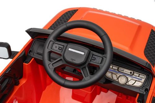 מכונית ממונעת 12V לילדים לנדרובר דיפנדר Land Rover Defender עם דלתות נפתחות, מערכת מולטימדיה מתקדמת ותאורת לד - אפור