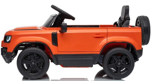 מכונית ממונעת 12V לילדים לנדרובר דיפנדר Land Rover Defender עם דלתות נפתחות, מערכת מולטימדיה מתקדמת ותאורת לד - אפור