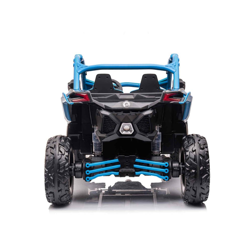 באגי ממונע 24V מאבריק קאן אם Mavic CAM AM עם גלגלי גומי EAV, אורות, שלט ובולמי זעזועים - שחור/כחול 5