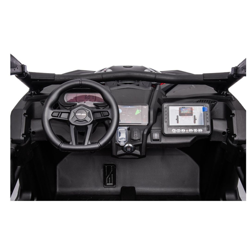 באגי ממונע 24V מאבריק קאן אם Mavic CAM AM עם גלגלי גומי EAV, אורות, שלט ובולמי זעזועים - שחור/כחול 13