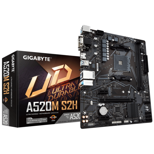 לוח אם למעבדי | Gigabyte A520M S2H 1.3 VGA DVI | HDMI | AM4 AMD