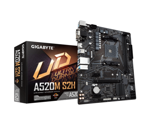 לוח אם למעבדי | Gigabyte A520M S2H 1.3 VGA DVI | HDMI | AM4 AMD
