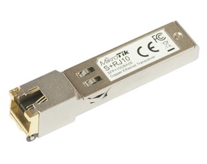 מודול רשת SFP+ לחיבור נחושת RJ45 במהירות 10Gbps מבית Mikrotik דגם S+RJ10