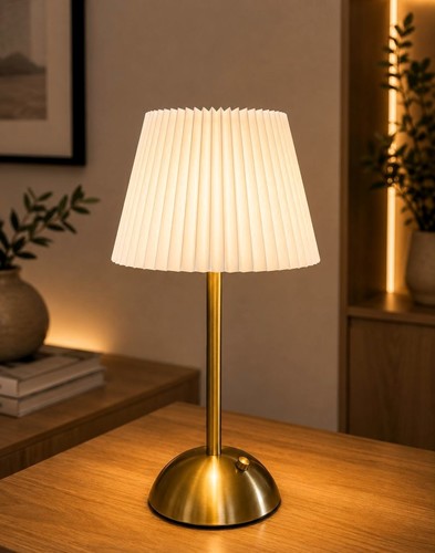 מנורת טאצ' LED נטענת בגוון לבן קלאסי
