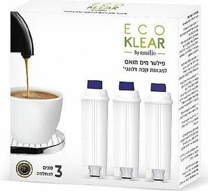 סט 3 מסנני מים מבית Eco Klear - תואם למכונות קפה Delonghi