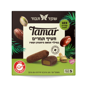 חטיף תמרים במילוי חמאת פיסטוק וקשיו – תמר Tamar שקד תבור (125 גרם / 5 יחידות)