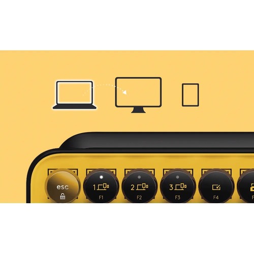 מקלדת מכאנית אלחוטית שחור/צהוב Logitech POP Keys