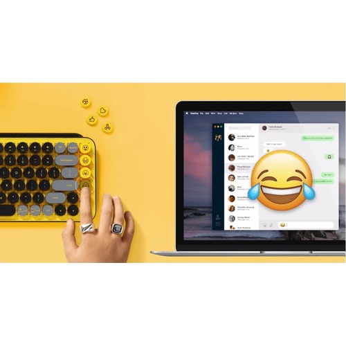 מקלדת מכאנית אלחוטית שחור/צהוב Logitech POP Keys