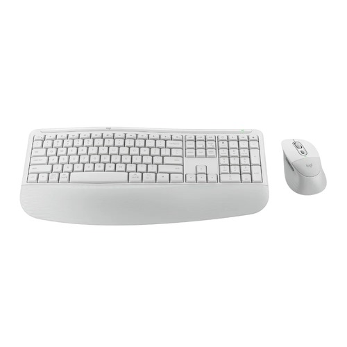 מארז מקלדת ועכבר אלחוטי צבע אוף וויט Logitech Signature Comfort Plus Combo MK880