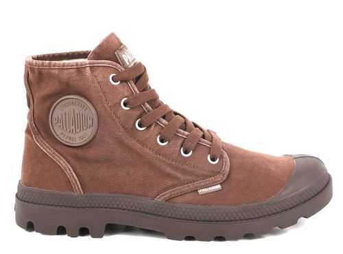 נעלי פלדיום קנבס חצי בצבע חום שוקולד | 40-47 | PALLADIUM PAMPA HI  DARK BROWN  02352-291-M 