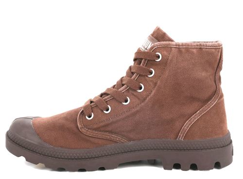 נעלי פלדיום קנבס חצי בצבע חום שוקולד | 40-47 | PALLADIUM PAMPA HI  DARK BROWN  02352-291-M 