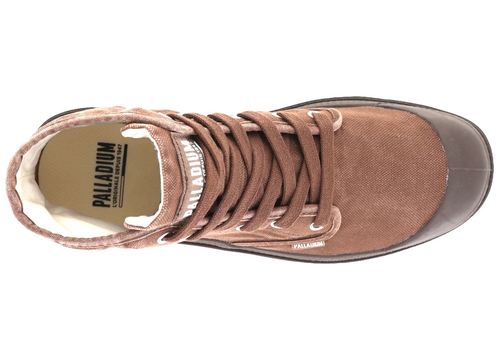 נעלי פלדיום קנבס חצי בצבע חום שוקולד | 40-47 | PALLADIUM PAMPA HI  DARK BROWN  02352-291-M 
