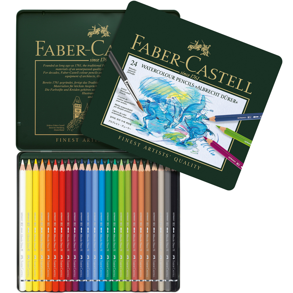 סט 24 עפרונות אקוורל Faber Casstel
