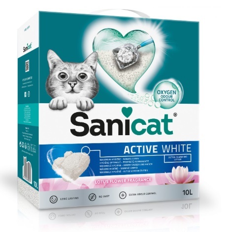 Sanicat חול מתגבש לבן בניחוח לוטוס - חול לחתולים