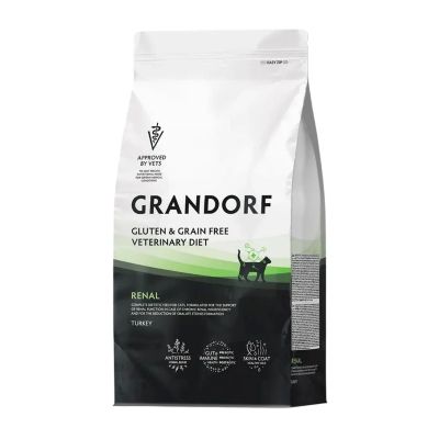 גרנדורף רנל אוכל רפואי לחתול לתמיכה בתפקוד הכליות בטעם הודו 2 ק״ג Renal