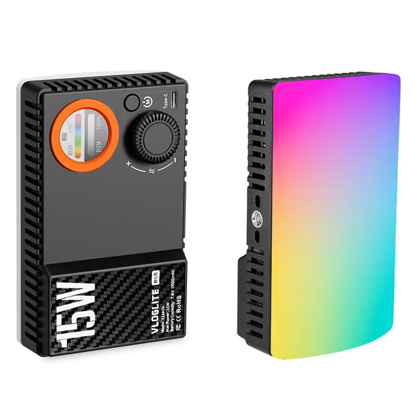 תאורת LED ניידת למצלמה ולנייד VLOGLITE K15RGB 15W Full Color