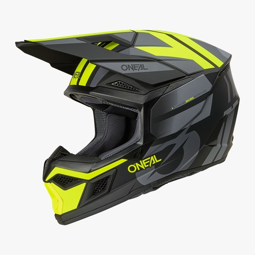 קסדת שטח אוניל סדרה 3 שחור אפור צהוב - O'NEAL 3SRS Helmet RIDE