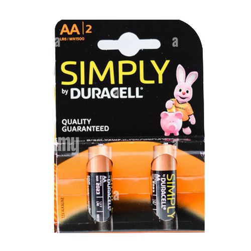מארז שתי סוללות אלקליין Duracell Simply AA
