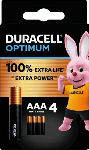 מארז ארבע סוללות Duracell Optimum AAA Lithium