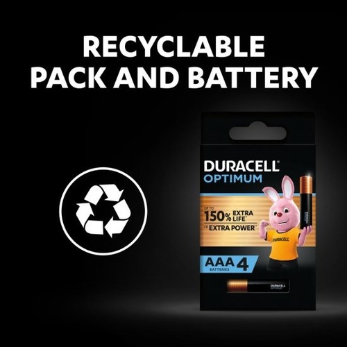 מארז ארבע סוללות Duracell Optimum AAA Lithium