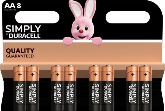 מארז שמונה סוללות אלקליין Duracell Simply AA