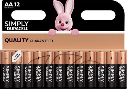 מארז 12 סוללות אלקליין Duracell Simply AA