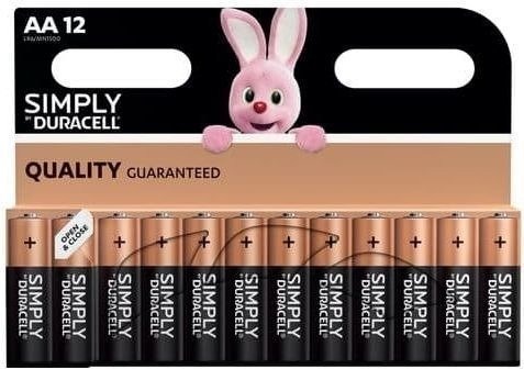 מארז 12 סוללות אלקליין Duracell Simply AAA