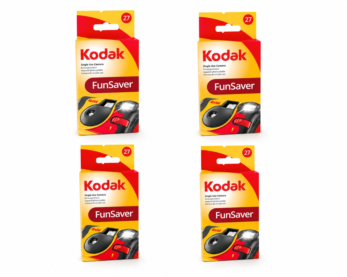 4 מצלמות חד פעמיות עם פלאש 27 תמונות Kodak FunSaver