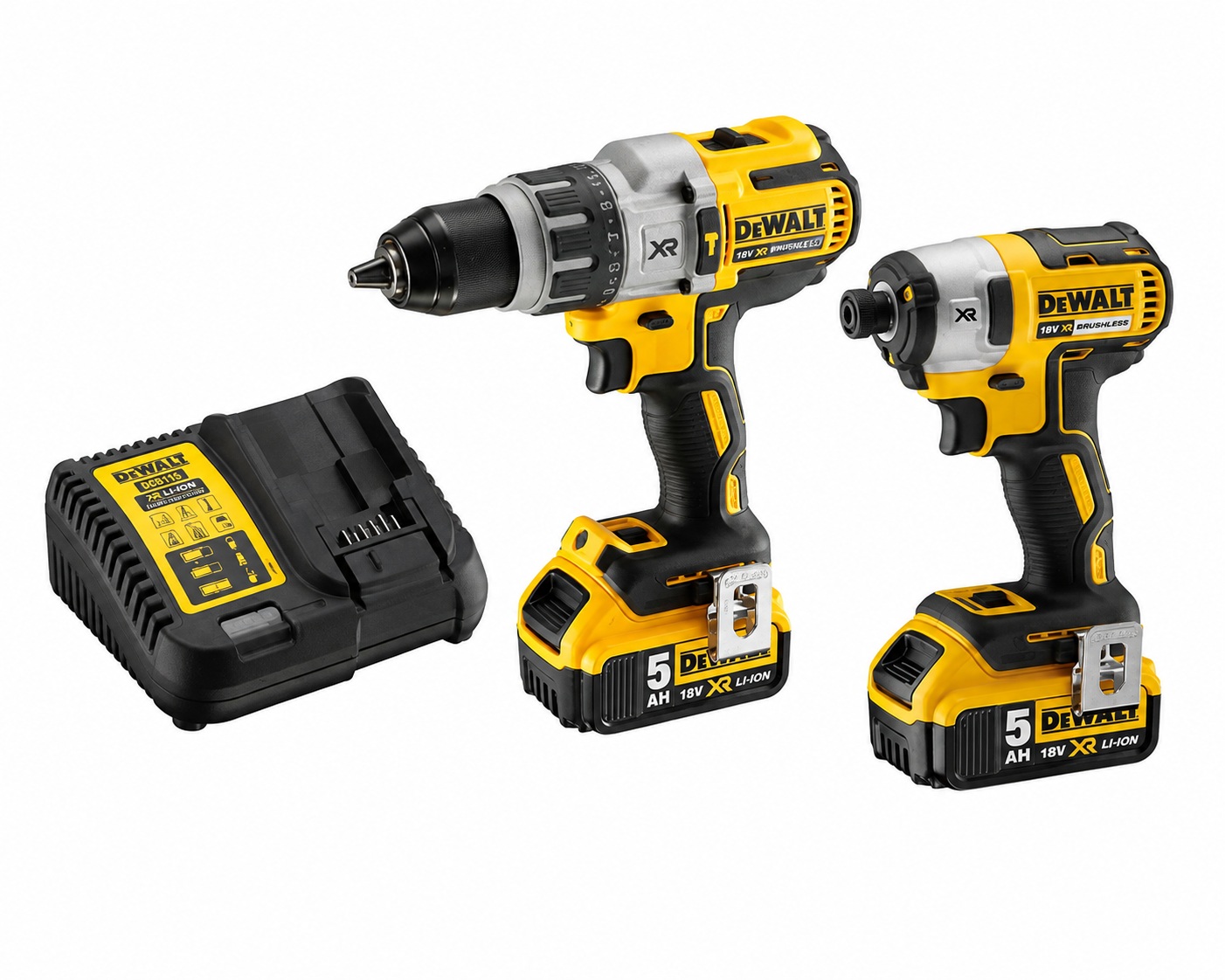 סט כלים dck276p2 אימפקט ומקדחה רוטטת 5.0Ah 18V dewalt