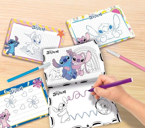 ערכה לנסיעות וטיולום: לימוד ציור ויצירה לילדים סטיץ' עם לוחות מחיקים וחוברת הדרכה