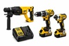 סט כלים נטען DEWALT DCK3P2 כולל פטישון DCH133 אימפקט DCF887  nesמקדחה מברגה DCD796 שתיי סוללות 5A ומטען