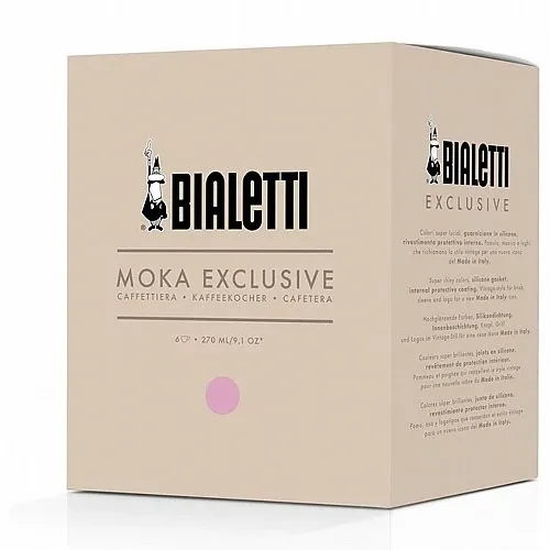 אריזת מקינטה Bialetti Moka Exclusive ורוד פסטל ל-6 כוסות ``