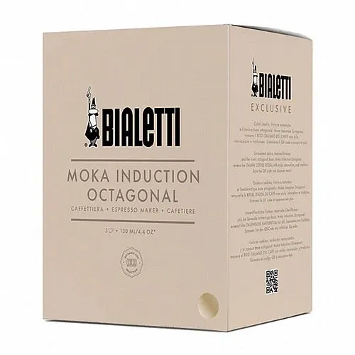 אריזת מקינטה Bialetti Moka Exclusive Induction 3 כוסות חול מדבר