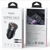 מטען מהיר לרכב Yesido Y73 בהספק 30W - יציאות USB-A ו-USB-C (כולל כבל C-L)