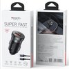 מטען מהיר לרכב Yesido Y72 בהספק 30W - יציאות USB-A ו-USB-C (כולל כבל C-C)