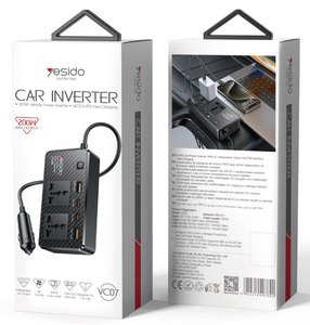ממיר מתח לרכב 200W Yesido VC07