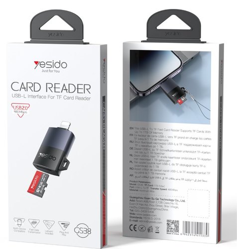 קורא כרטיסי TF בחיבור Lightning (OTG) Yesido GS38