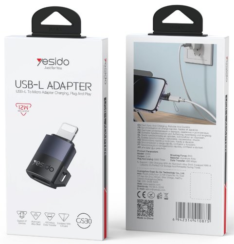 מתאם OTG מ-Lightning ל-Micro USB Yesido GS30