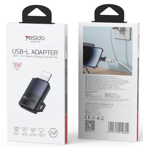 מתאם OTG מ-Lightning ל-USB-C Yesido GS27