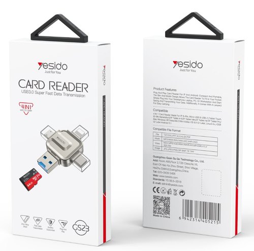 קורא כרטיסים 4 ב-1 USB 3.0 Yesido GS23