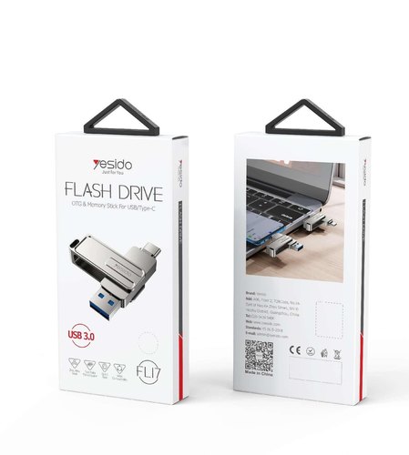 דיסק-און-קי 2 ב-1 בחיבורי USB-C ו-USB-A Yesido FL17