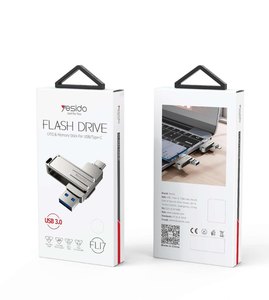 דיסק-און-קי 2 ב-1 בחיבורי USB-C ו-USB-A Yesido FL17