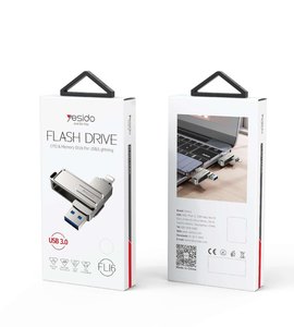 דיסק-און-קי 2 ב-1 בחיבורי Lightning ו-USB-A Yesido FL16