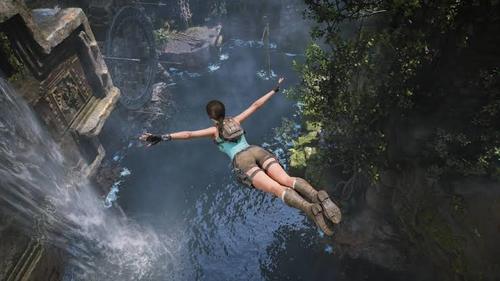 לארה קרופט צוללת אל מים בקניון ג'ונגל - Tomb Raider: Legacy of Atlantis ל-PS5