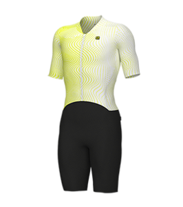 חליפת רכיבה שלמה מתקדמת PR-E SPEEDLINE ONE PIECE SUIT שחור-צהוב אירודינמית אלסטית מתקדמת  מנדפת