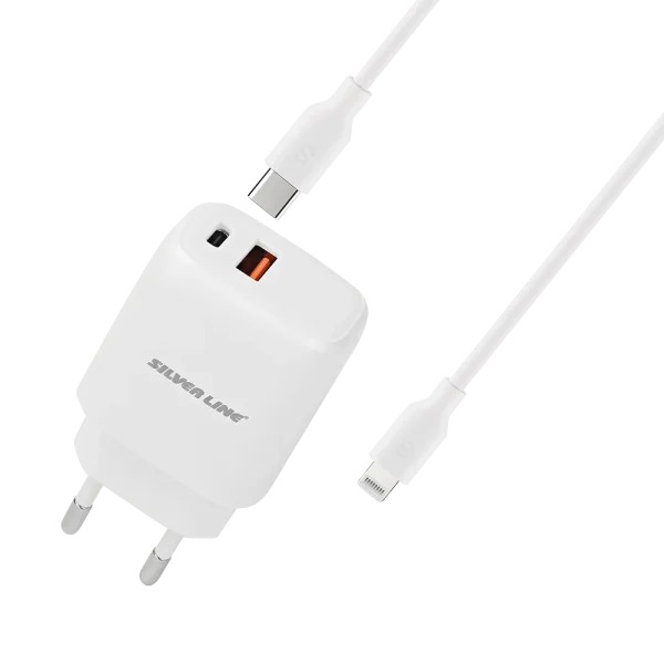 מטען קיר 25W עם כבל Silver Line Lightning MWC250PQ