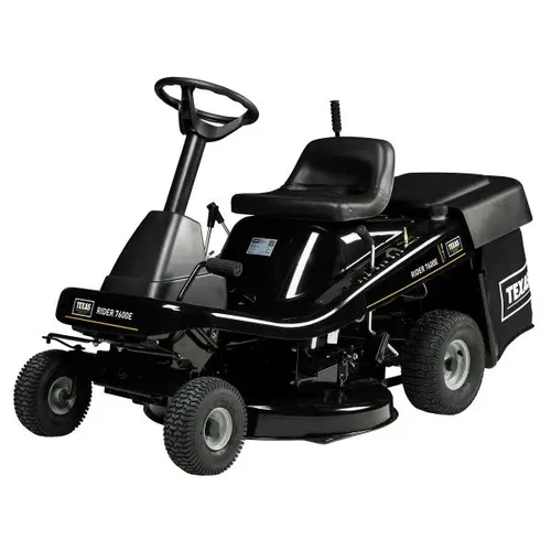 טרקטורון כיסוח דשא TEXAS EQUIPMENT Rider 7600E 3 in 1 במבט קדמי-צידי עם מערכת כיסוח 76 ס