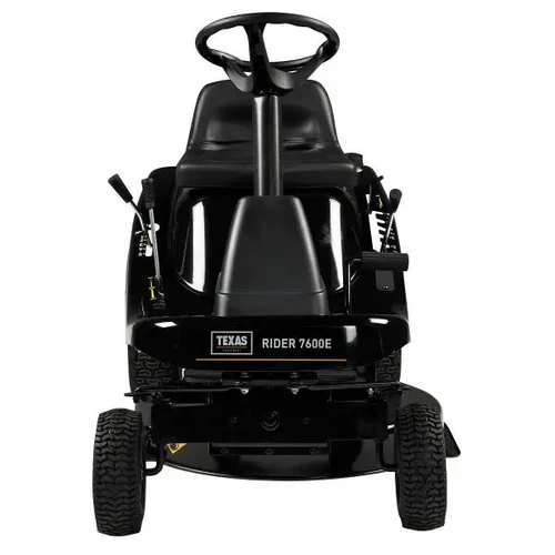 מבט אחורי ‏מבט קדמי על טרקטורון כיסוח דשא TEXAS EQUIPMENT Rider 7600E עם רוחב כיסוח 76 ס