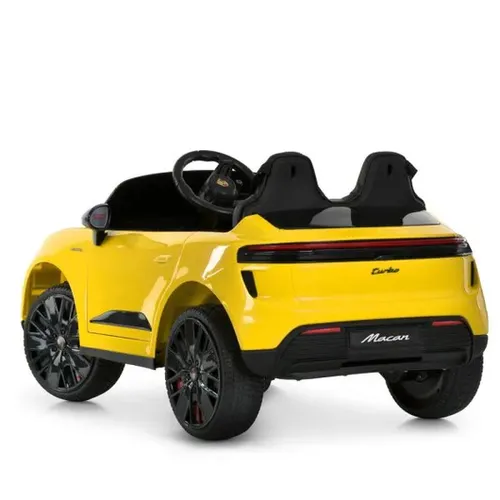 ג'יפ ממונע 12V לילדים פורשה מקאן Porsche Macan עם שלט חכם והנעה 4X4 - צהוב